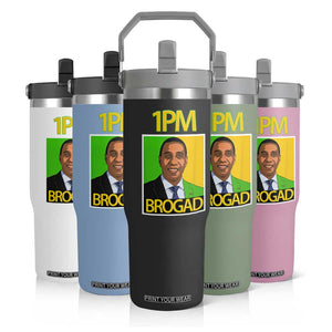 1PM BROGAD JLP Supporter Andrew Holness Flip Straw Tumbler Jamaica Labor Party Politics TS02 Print Your Wear