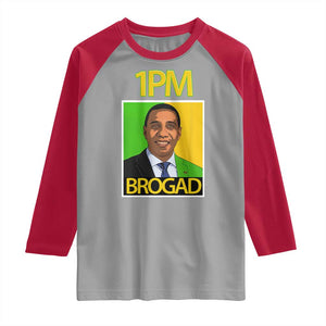 1PM BROGAD JLP Supporter Andrew Holness Raglan Shirt Jamaica Labor Party Politics TS02 Sport Gray Red Print Your Wear
