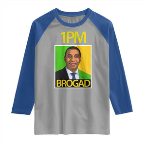 1PM BROGAD JLP Supporter Andrew Holness Raglan Shirt Jamaica Labor Party Politics TS02 Sport Gray Royal Print Your Wear