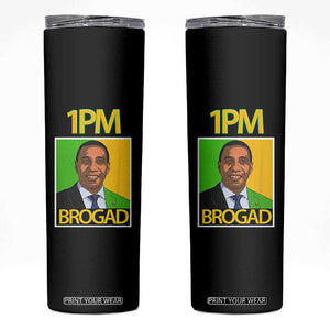 1PM BROGAD JLP Supporter Andrew Holness Skinny Tumbler Jamaica Labor Party Politics TS02 Black Print Your Wear