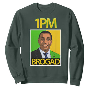 1PM BROGAD JLP Supporter Andrew Holness Sweatshirt Jamaica Labor Party Politics TS02 Dark Forest Green Print Your Wear
