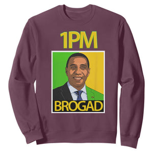 1PM BROGAD JLP Supporter Andrew Holness Sweatshirt Jamaica Labor Party Politics TS02 Maroon Print Your Wear