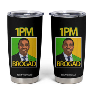 1PM BROGAD JLP Supporter Andrew Holness Tumbler Cup Jamaica Labor Party Politics TS02 Black Print Your Wear