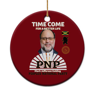 Mark Golding PNP Supporter Ceramic Ornament Time Come for a Better Life Jamaica Politics People's National Party TS02 1pc Red Print Your Wear