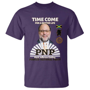 Mark Golding PNP Supporter T Shirt Time Come for a Better Life Jamaica Politics People's National Party TS02 Purple Print Your Wear