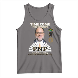 Mark Golding PNP Supporter Tank Top Time Come for a Better Life Jamaica Politics People's National Party TS02 Deep Heather Print Your Wear