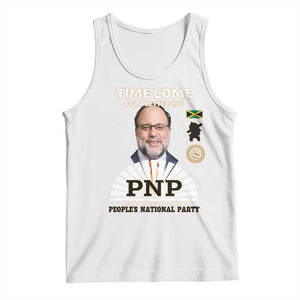 Mark Golding PNP Supporter Tank Top Time Come for a Better Life Jamaica Politics People's National Party TS02 White Print Your Wear