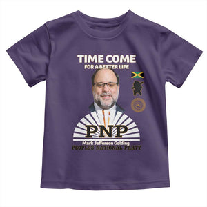 Mark Golding PNP Supporter Toddler T Shirt Time Come for a Better Life Jamaica Politics People's National Party TS02 Purple Print Your Wear