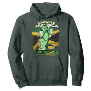 Choose Jamaica JLP Supporter Hoodie Patriotic Leaders Jamaica Jamaica Labor Party Politics TS02 Dark Forest Green Print Your Wear