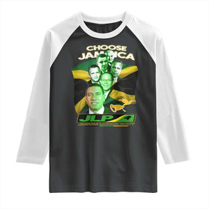 Choose Jamaica JLP Supporter Raglan Shirt Patriotic Leaders Jamaica Jamaica Labor Party Politics TS02 Black White Print Your Wear