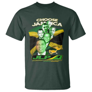 Choose Jamaica JLP Supporter T Shirt Patriotic Leaders Jamaica Jamaica Labor Party Politics TS02 Dark Forest Green Print Your Wear