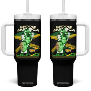 Choose Jamaica JLP Supporter Tumbler With Handle Patriotic Leaders Jamaica Jamaica Labor Party Politics TS02 One Size: 40 oz Black Print Your Wear