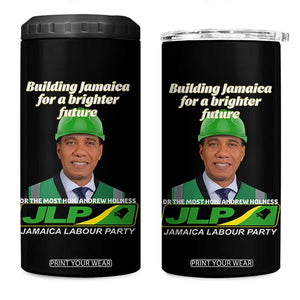 Dr Most Hon Andrew Holness JLP Supporter 4 in 1 Can Cooler Tumbler Building Jamaica for a Brighter Future Jamaica Labor Party Politics TS02 One Size: 16 oz Black Print Your Wear