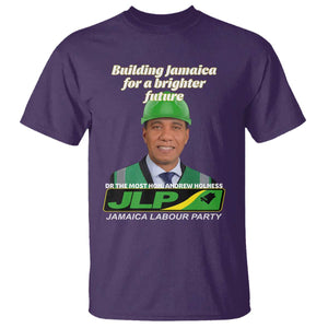 Dr Most Hon Andrew Holness JLP Supporter T Shirt Building Jamaica for a Brighter Future Jamaica Labor Party Politics TS02 Purple Print Your Wear
