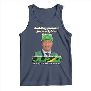 Dr Most Hon Andrew Holness JLP Supporter Tank Top Building Jamaica for a Brighter Future Jamaica Labor Party Politics TS02 Navy Print Your Wear