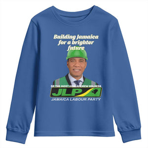 Dr Most Hon Andrew Holness JLP Supporter Youth Sweatshirt Building Jamaica for a Brighter Future Jamaica Labor Party Politics TS02 Royal Blue Print Your Wear