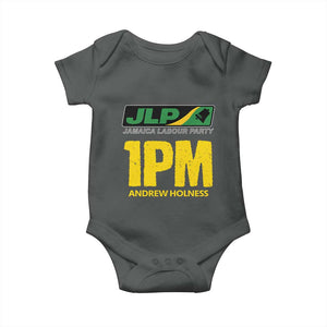 1PM Andrew Holness Baby Onesie Support JLP Jamaica Labour Party TS02 Dark Heather Print Your Wear