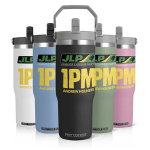 1PM Andrew Holness Flip Straw Tumbler Support JLP Jamaica Labour Party TS02 Print Your Wear