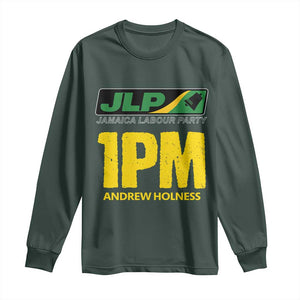 1PM Andrew Holness Long Sleeve Shirt Support JLP Jamaica Labour Party TS02 Dark Forest Green Print Your Wear