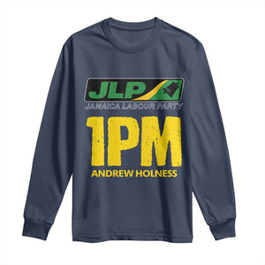 1PM Andrew Holness Long Sleeve Shirt Support JLP Jamaica Labour Party TS02 Navy Print Your Wear