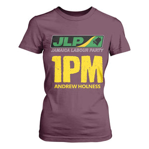 1PM Andrew Holness T Shirt For Women Support JLP Jamaica Labour Party TS02 Maroon Print Your Wear