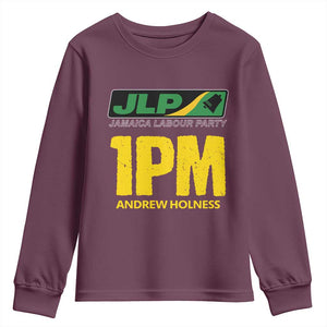 1PM Andrew Holness Youth Sweatshirt Support JLP Jamaica Labour Party TS02 Maroon Print Your Wear