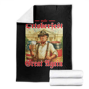 Make Oktoberfest Great Again Throw Blanket Funny Trump Patriotic Beer Festival Parody TS02 Black Print Your Wear