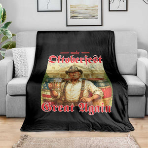Make Oktoberfest Great Again Throw Blanket Funny Trump Patriotic Beer Festival Parody TS02 Print Your Wear