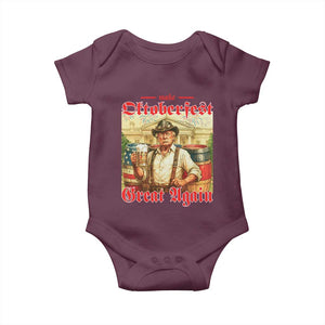 Make Oktoberfest Great Again Baby Onesie Funny Trump Patriotic Beer Festival Parody TS02 Maroon Print Your Wear