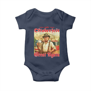 Make Oktoberfest Great Again Baby Onesie Funny Trump Patriotic Beer Festival Parody TS02 Navy Print Your Wear
