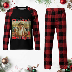 Make Oktoberfest Great Again Plaid Pajama Set Funny Trump Patriotic Beer Festival Parody TS02 Buffalo Plaid Print Your Wear