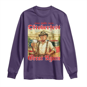 Make Oktoberfest Great Again Long Sleeve Shirt Funny Trump Patriotic Beer Festival Parody TS02 Purple Print Your Wear
