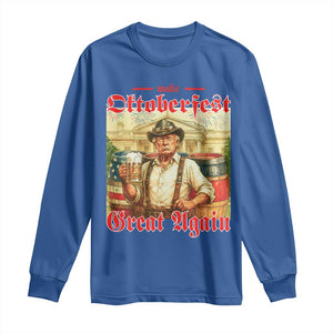Make Oktoberfest Great Again Long Sleeve Shirt Funny Trump Patriotic Beer Festival Parody TS02 Royal Blue Print Your Wear