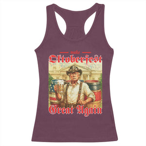 Make Oktoberfest Great Again Racerback Tank Top Funny Trump Patriotic Beer Festival Parody TS02 Maroon Print Your Wear