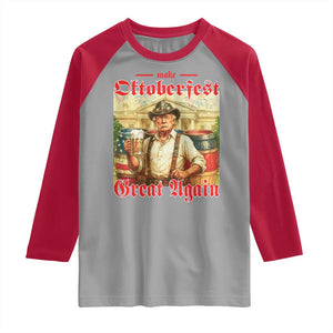 Make Oktoberfest Great Again Raglan Shirt Funny Trump Patriotic Beer Festival Parody TS02 Sport Gray Red Print Your Wear