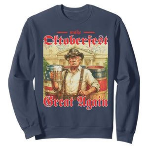 Make Oktoberfest Great Again Sweatshirt Funny Trump Patriotic Beer Festival Parody TS02 Navy Print Your Wear