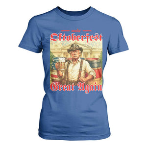 Make Oktoberfest Great Again T Shirt For Women Funny Trump Patriotic Beer Festival Parody TS02 Royal Blue Print Your Wear