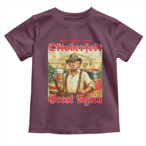 Make Oktoberfest Great Again Toddler T Shirt Funny Trump Patriotic Beer Festival Parody TS02 Maroon Print Your Wear