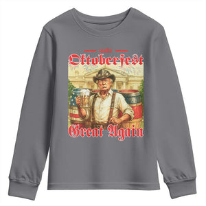 Make Oktoberfest Great Again Youth Sweatshirt Funny Trump Patriotic Beer Festival Parody TS02 Charcoal Print Your Wear