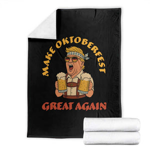 Make Oktoberfest Great Again Throw Blanket Funny Trump Bavarian Costume Party Beer Festival TS02 Black Print Your Wear