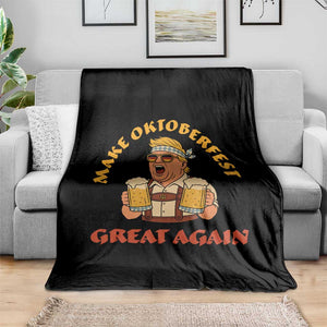 Make Oktoberfest Great Again Throw Blanket Funny Trump Bavarian Costume Party Beer Festival TS02 Print Your Wear