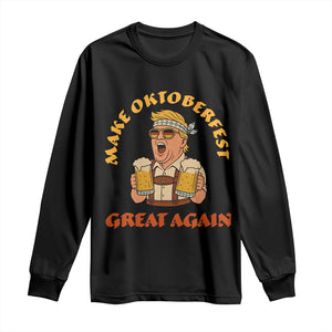 Make Oktoberfest Great Again Long Sleeve Shirt Funny Trump Bavarian Costume Party Beer Festival TS02 Black Print Your Wear