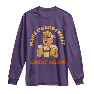 Make Oktoberfest Great Again Long Sleeve Shirt Funny Trump Bavarian Costume Party Beer Festival TS02 Purple Print Your Wear
