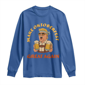 Make Oktoberfest Great Again Long Sleeve Shirt Funny Trump Bavarian Costume Party Beer Festival TS02 Royal Blue Print Your Wear
