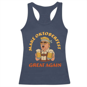 Make Oktoberfest Great Again Racerback Tank Top Funny Trump Bavarian Costume Party Beer Festival TS02 Navy Print Your Wear