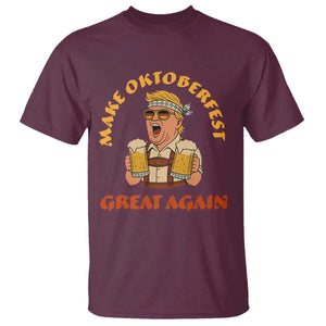 Make Oktoberfest Great Again T Shirt Funny Trump Bavarian Costume Party Beer Festival TS02 Maroon Print Your Wear