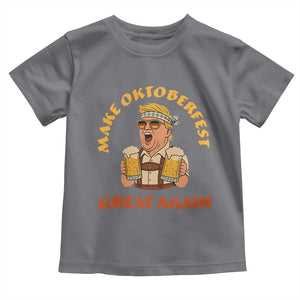 Make Oktoberfest Great Again Toddler T Shirt Funny Trump Bavarian Costume Party Beer Festival TS02 Charcoal Print Your Wear