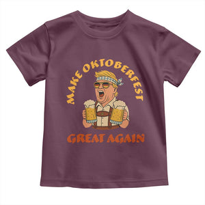 Make Oktoberfest Great Again Toddler T Shirt Funny Trump Bavarian Costume Party Beer Festival TS02 Maroon Print Your Wear