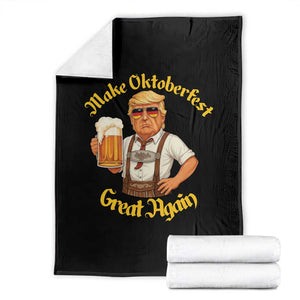 Make Oktoberfest Great Again Throw Blanket Funny Trump Bavarian Beer Festival Drinking Party TS02 Black Print Your Wear