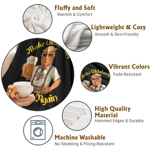 Make Oktoberfest Great Again Throw Blanket Funny Trump Bavarian Beer Festival Drinking Party TS02 Print Your Wear